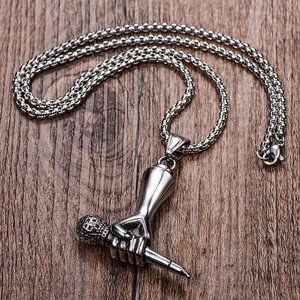 🍁Fashion Chain Microphone Hand Necklaces, N90201P139